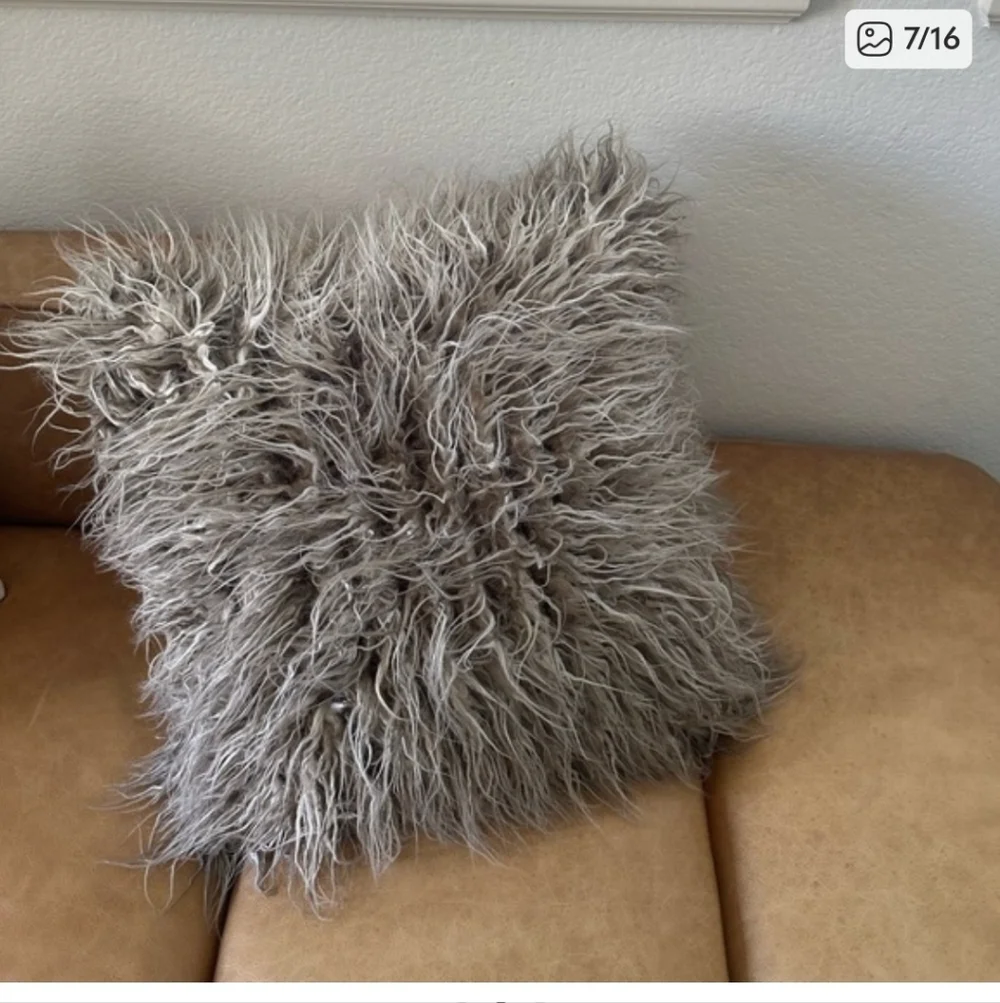 Pottery Barn Set of Two Luxe Faux Fur Euro Shams. NWT.